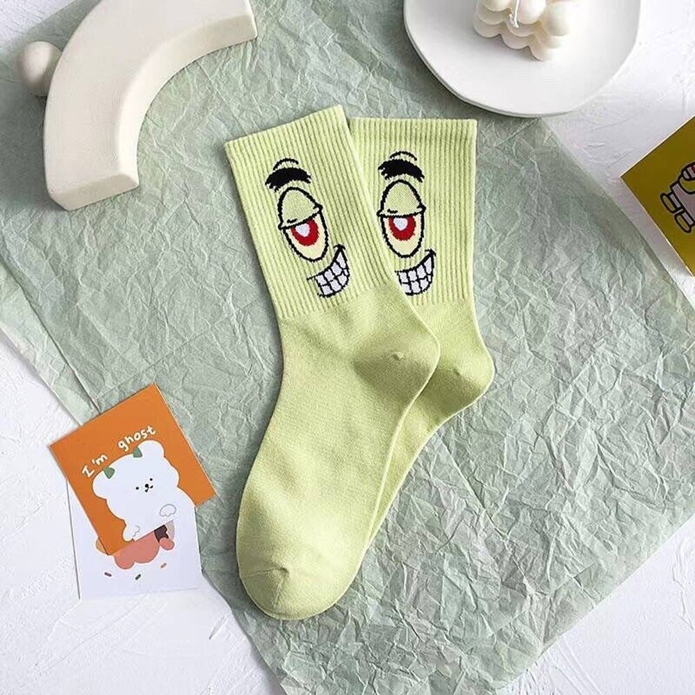 Plankton Spongebob Cartoon Socks Unisex Adults One Size Green Cotton Pull On